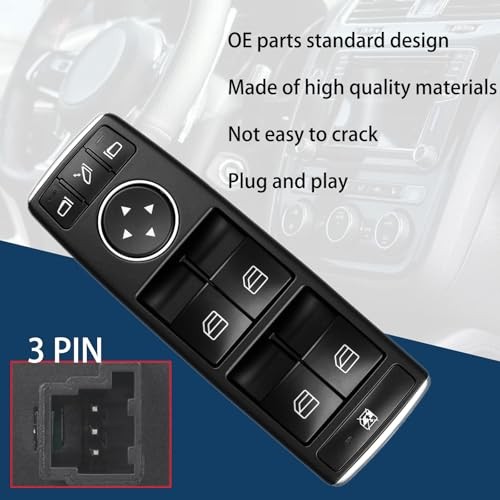 Master Power Window Switch Button Front Driver Side Compatible with 2008-2017 Me