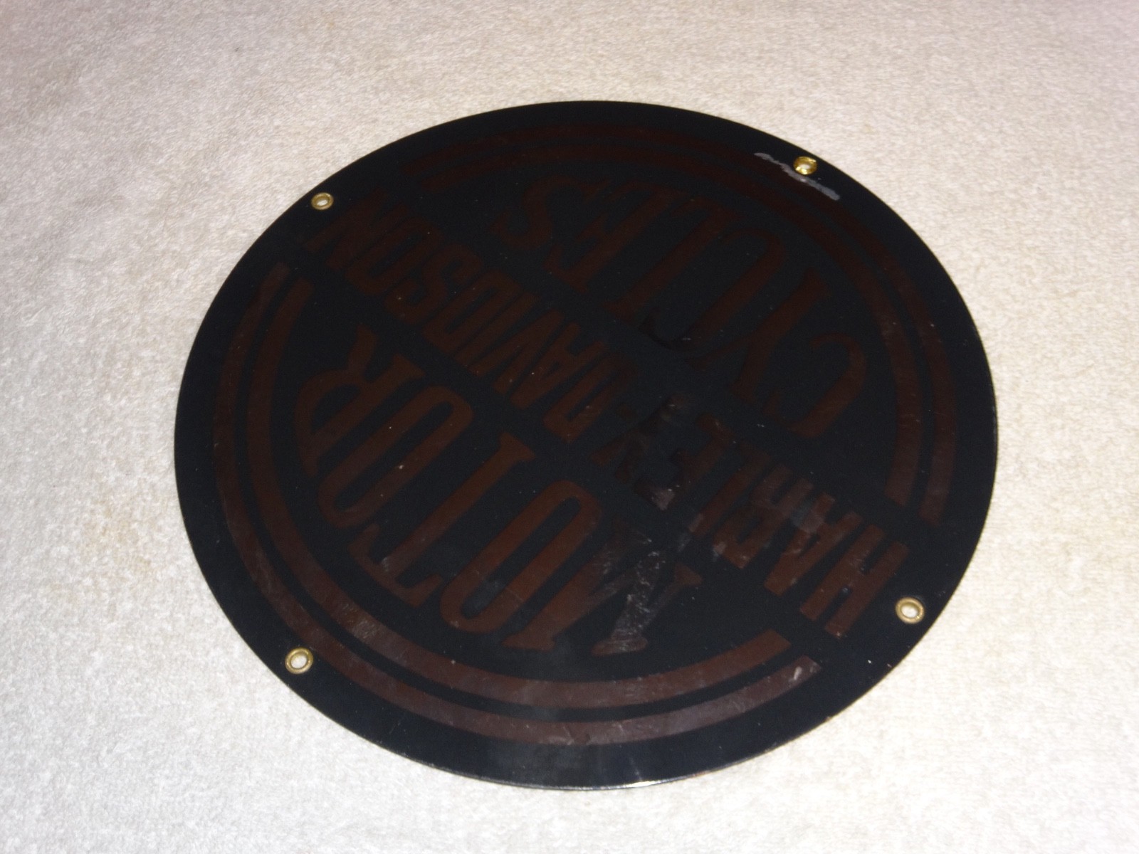 VINTAGE HARLEY DAVIDSON MOTORCYCLES 11 1/4" PORCELAIN METAL GASOLINE & OIL SIGN!