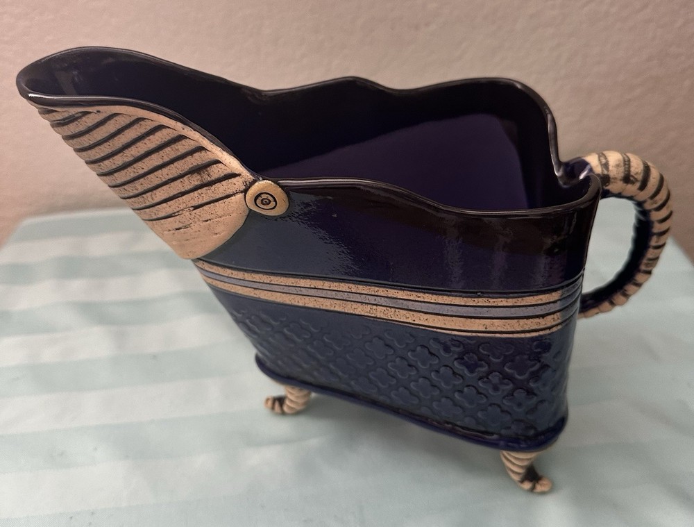 Alissa Clark Clay work Base Pitcher Handmade Artist Signed