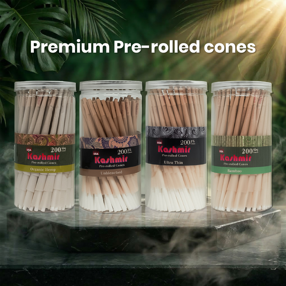 King Size Pre Rolled Cones Pink 200 Pack w/ Filter Tips Slow Burn Rolling Cones