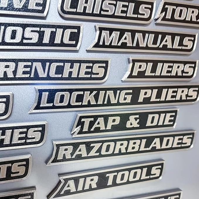 Magnetic Toolbox Labels 12 Pack 3D Printed Reusable Organizer Tags For Tool Boxe
