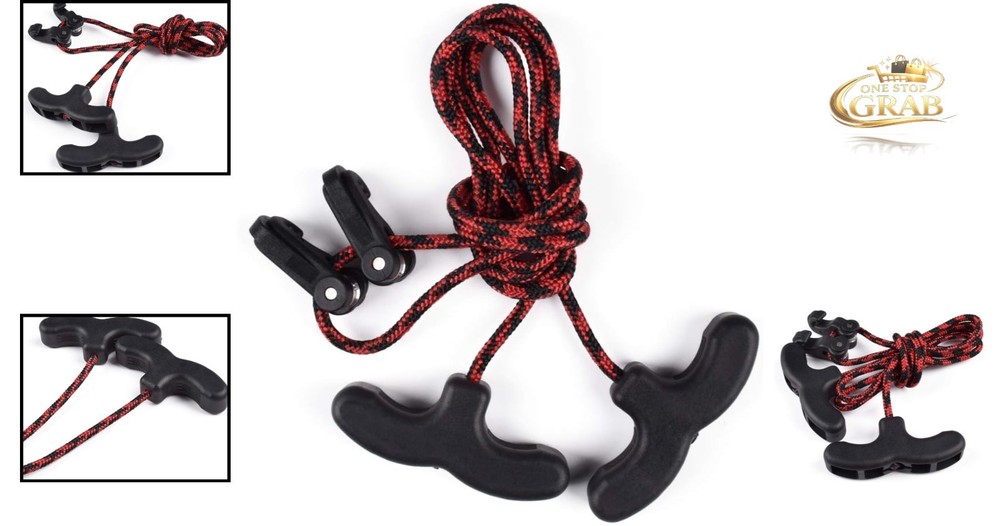 Crossbow Cocking Rope Device with Handles Black Red String Puller Tool