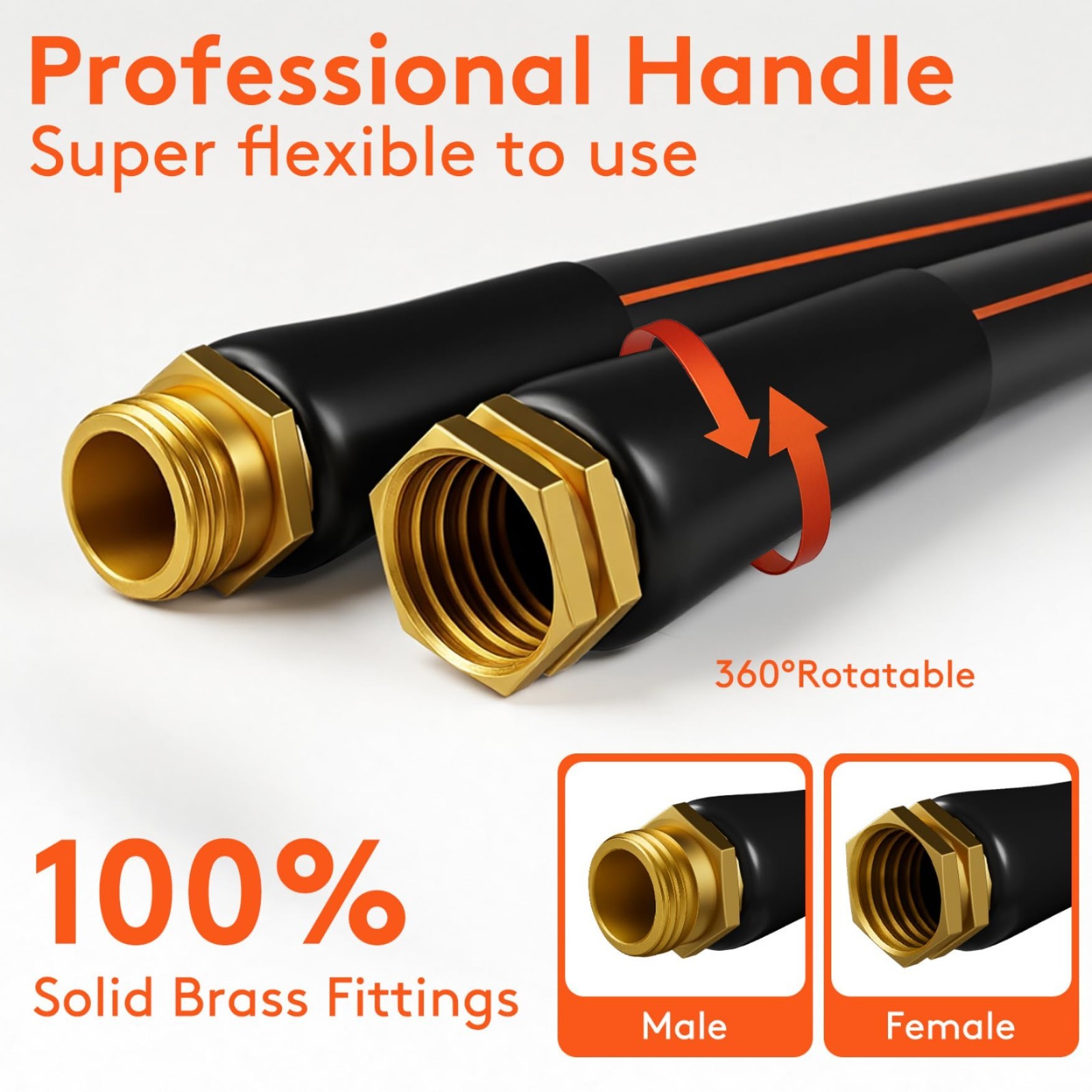 Flexibility Garden Hose, 10ft x 5/8", No-Kink, Wear-Resistant & Freeze-Resistant