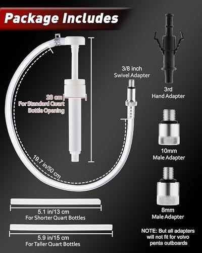 Fluid Pump for Standard Quart Bottles, 8cc Pump per Stroke, White, Quart Pump