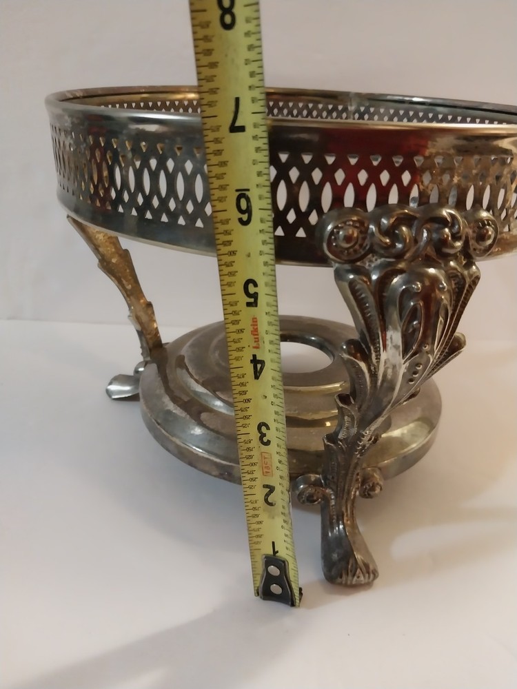 Vintage Silverplated Round Chafin Dish Stand