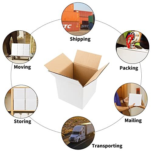 25 Pack Shipping Boxes for Mailing Moving Packaging Corrugated Boxes White