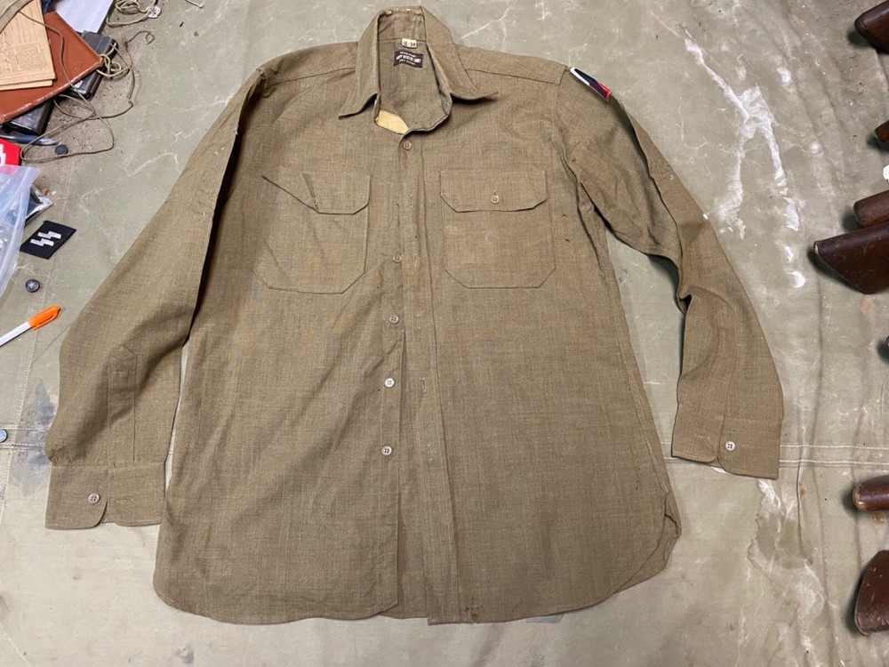 ORIGINAL WWII US ARMY OFFICER M1938 WOOL COMBAT FIELD SHIRT-LARGE 44R