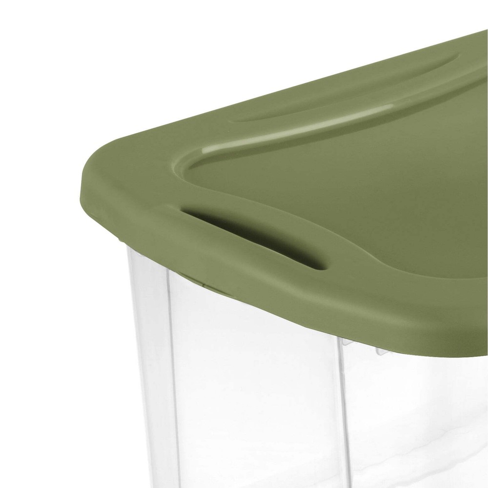 40 Quart EZ Carry, Plastic Storage Bin, Full-Grip Handles, Green