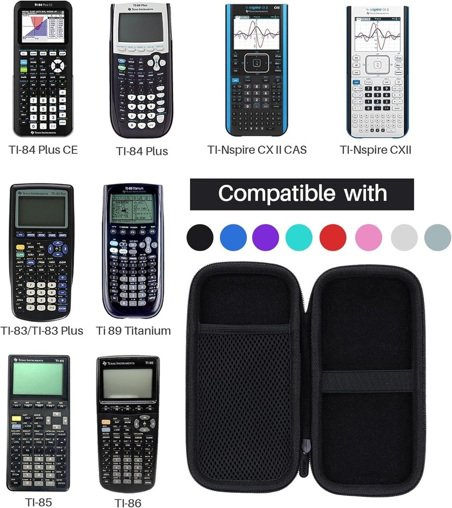 Versatile Hard Case Compatible with TI-84 Plus & Nspire Calculators - Black