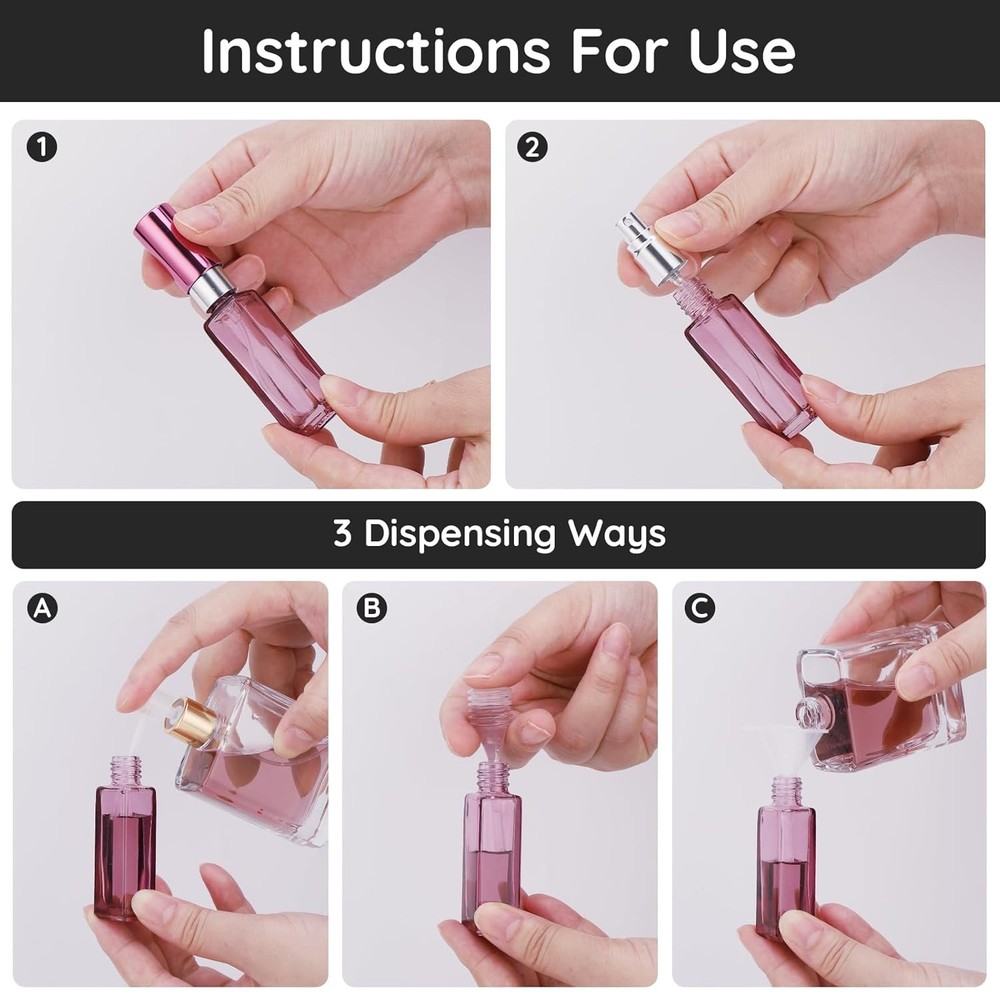 5PCS 10ML Refillable Mini Perfume Bottles Portable Travel Atomizer Spray