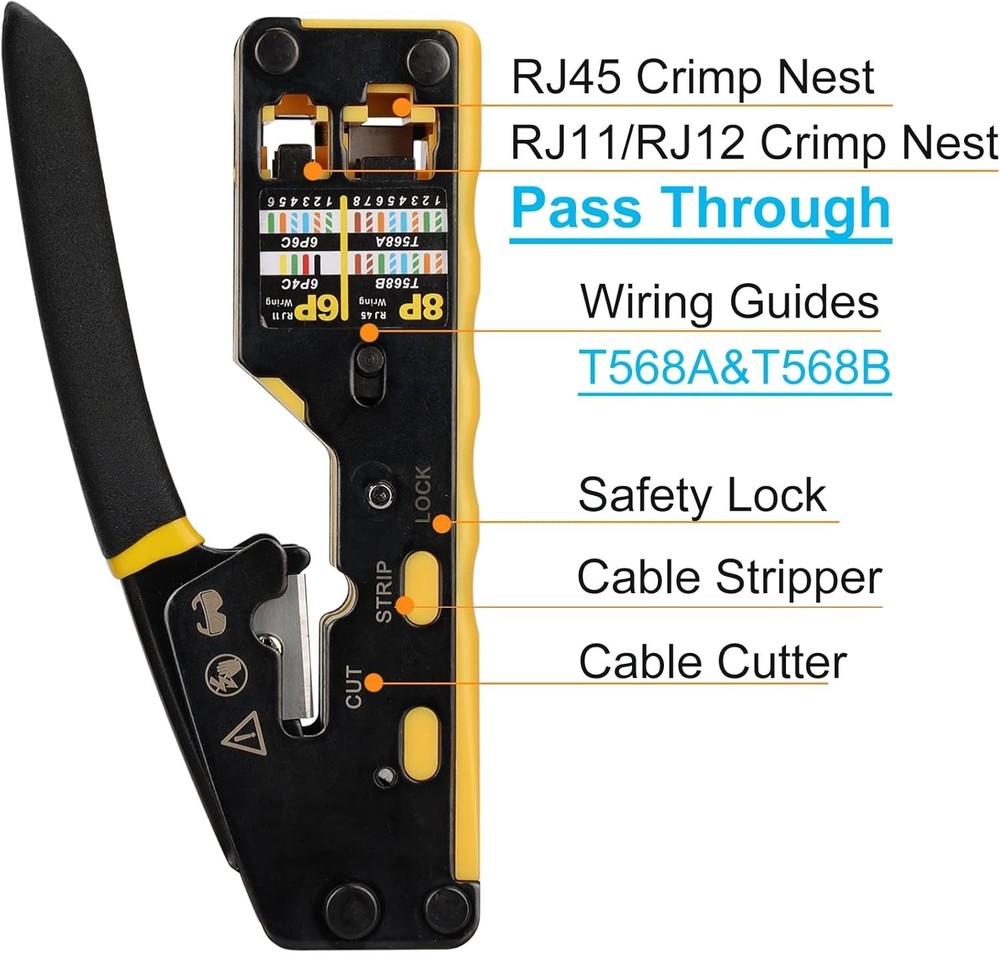 Efficient and Reliable RJ45 Crimp Tool Kit for Networking & Data Applications