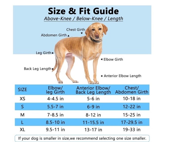Dog Knee Brace For Torn ACL Elastic Support, Adjustable, Medium 4-Leg Universal