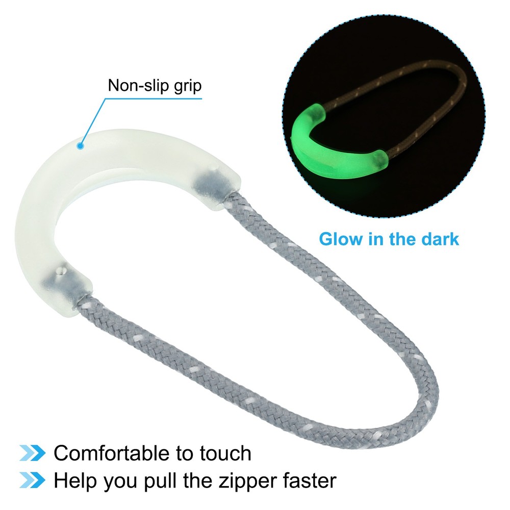 Self Luminous Zipper Pulls Replacement Extension Cord Handle Tab Extender