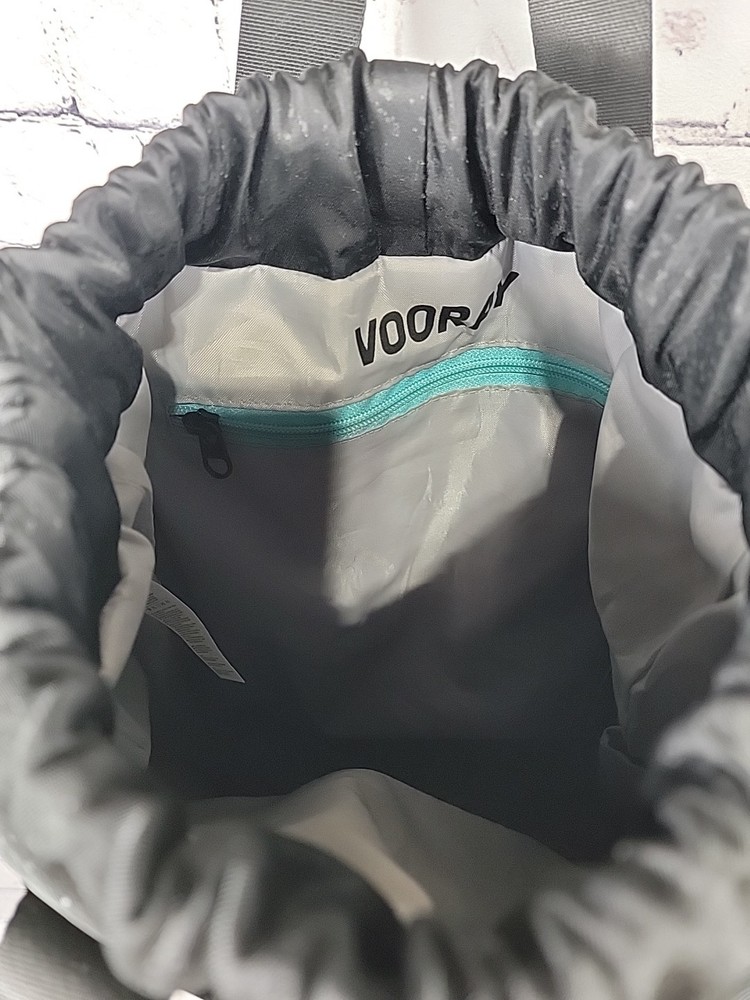 Vooray Drawstring Back Pack Lightweight Bag Black 16x13x4