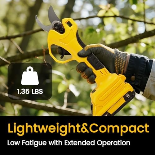 Cordless Brushless Electric Pruning Shears, 20V Compatible, LCD Display, Adjusta