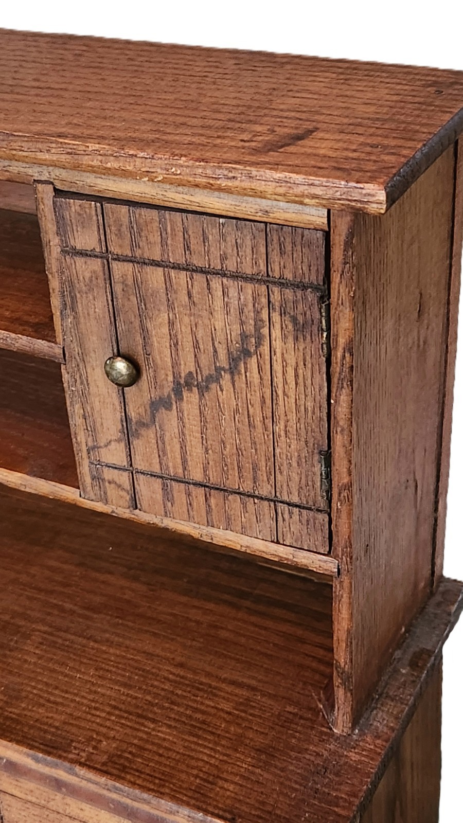 Hoosier Cabinet, Child, Salesman, Bakers Kitchen Work Station, Oak, c1900 18"t