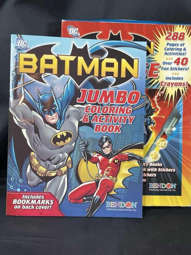Batman Fun Case Includes 2-Coloring / Activity 1 Color / Sticker Set Less Crayon