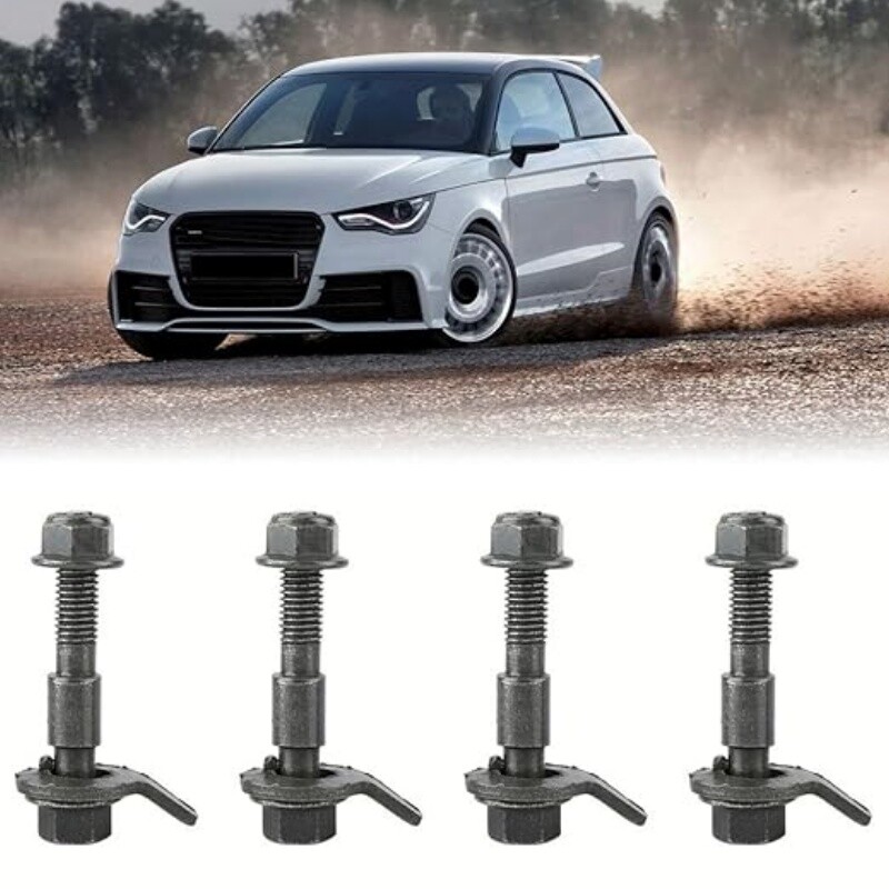 4PCS 12mm Cam Bolt Adjustable Camber Correction Alignment Kit for Four Wheels