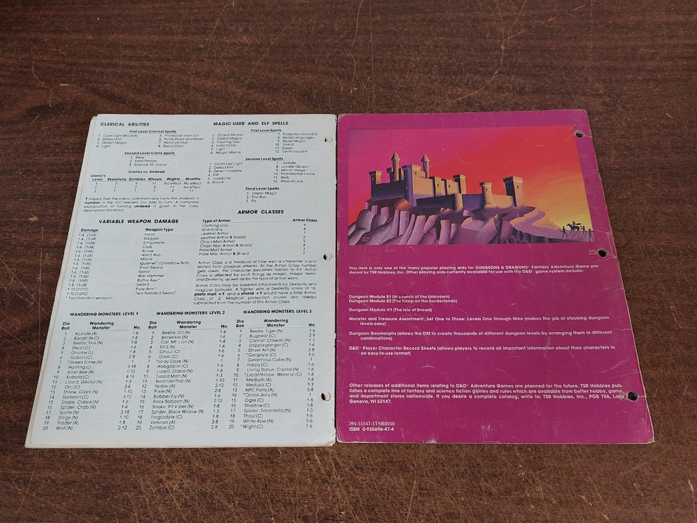 B2 THE KEEP ON THE BORDERLANDS 1981 Dungeons & Dragons Module * Missing Pages *