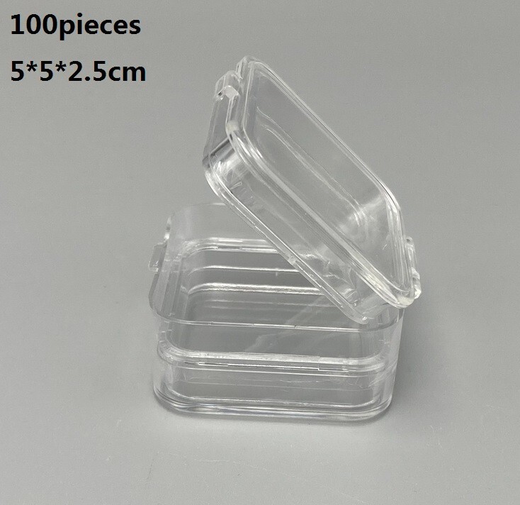 100pcs Denture Teeth Membrane Container Hinged Jewelry Crown Display Storage Box