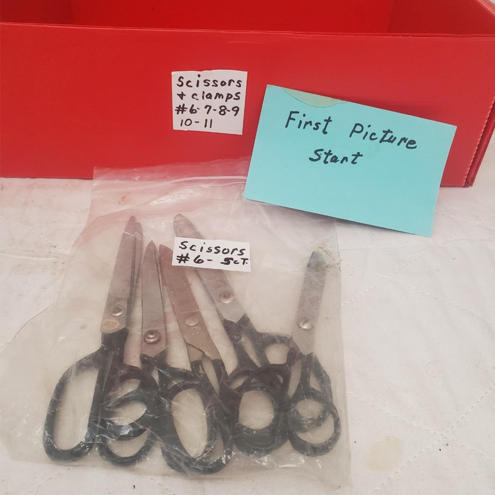 Lot of 5 Assorted Handle Pinking Scissors #6