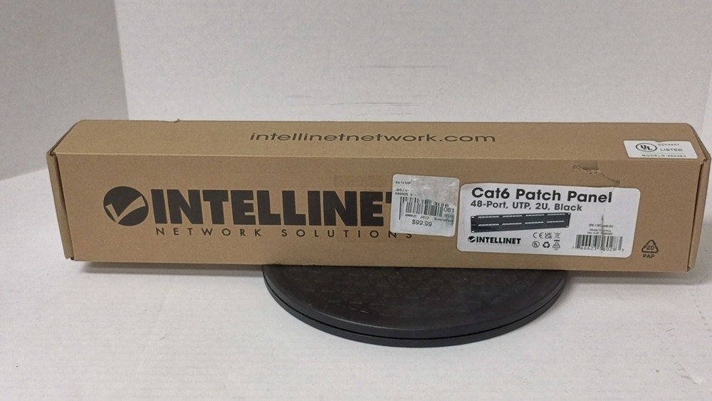 Intellinet Cat6 Patch Panel 48-Port UTP 2U Black IPP-19C648-2U