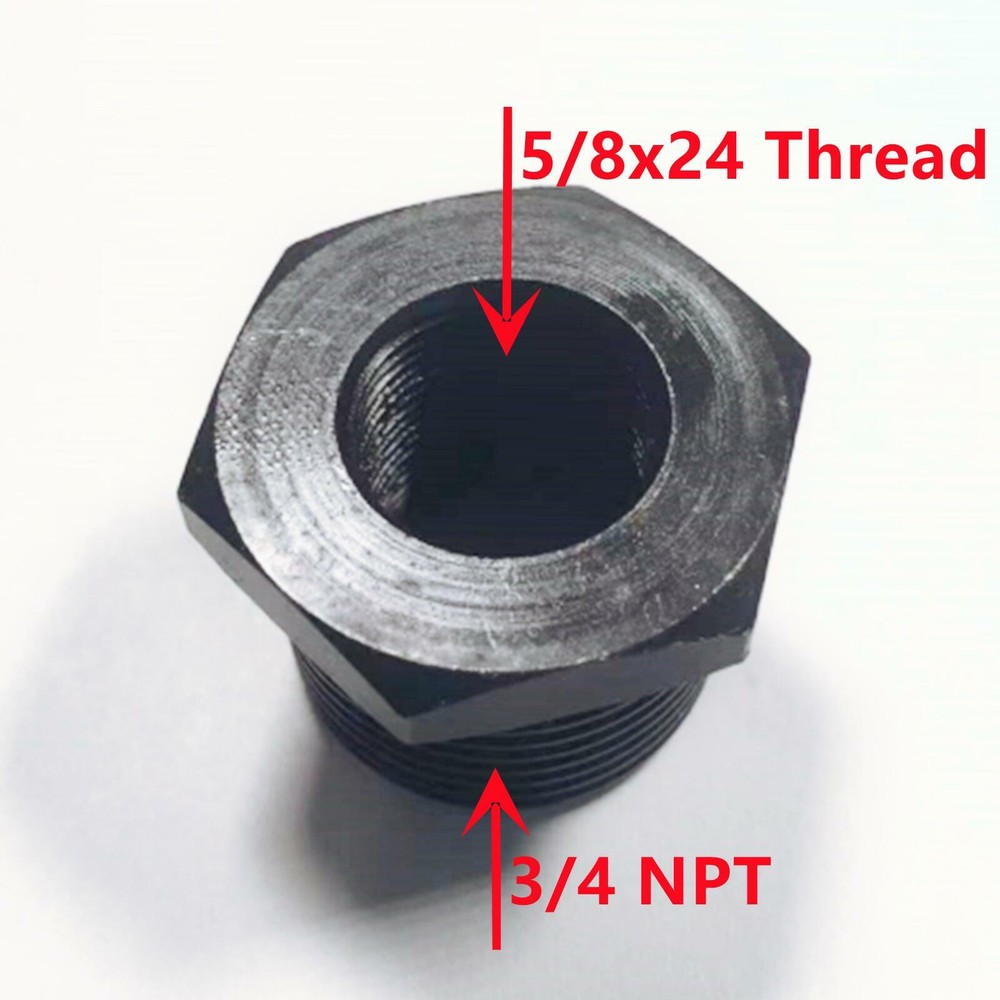 Steel Muzzle Thread Adapter Convert 5/8x24 to 3/4 NPT