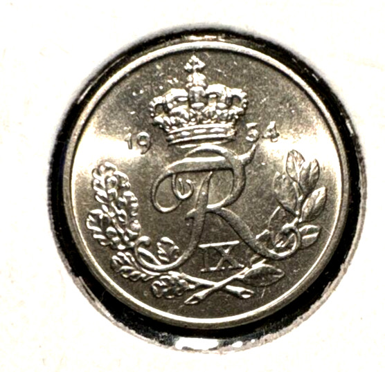 Denmark 1954 10 ore KM 841.1 Gem BU