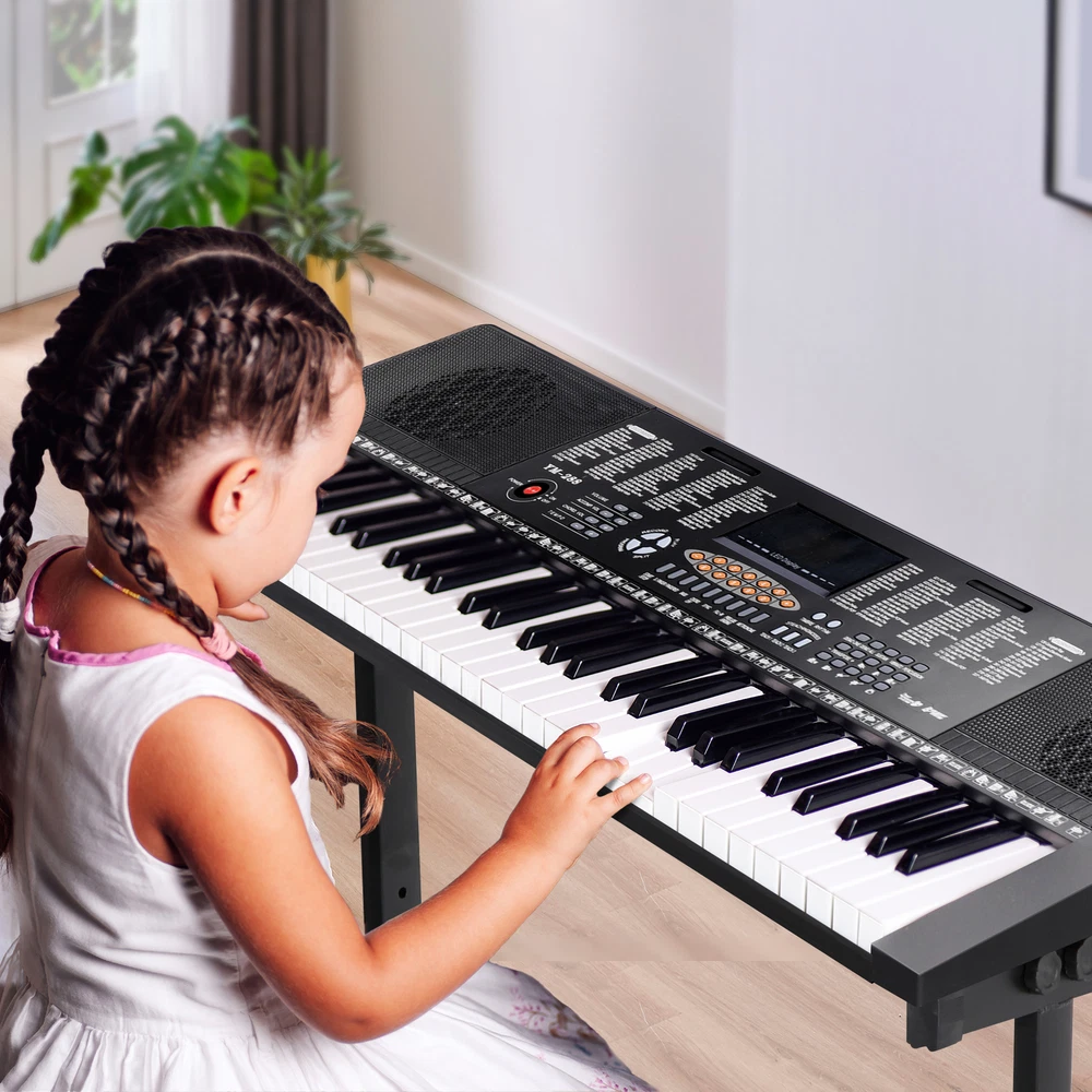 Electronic Keyboard Piano with Stool, Headphones, Microphone,Stand Practice