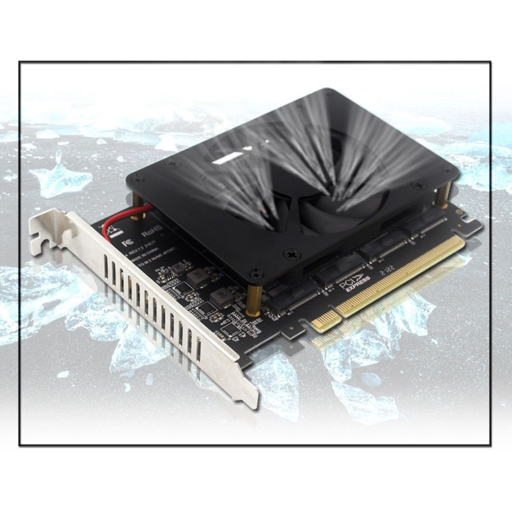 4-Disk Soft RAID Array SSD Adapter Card 4*32Gbps PCIE 3.0/4.0 NVME M.2 MKEY