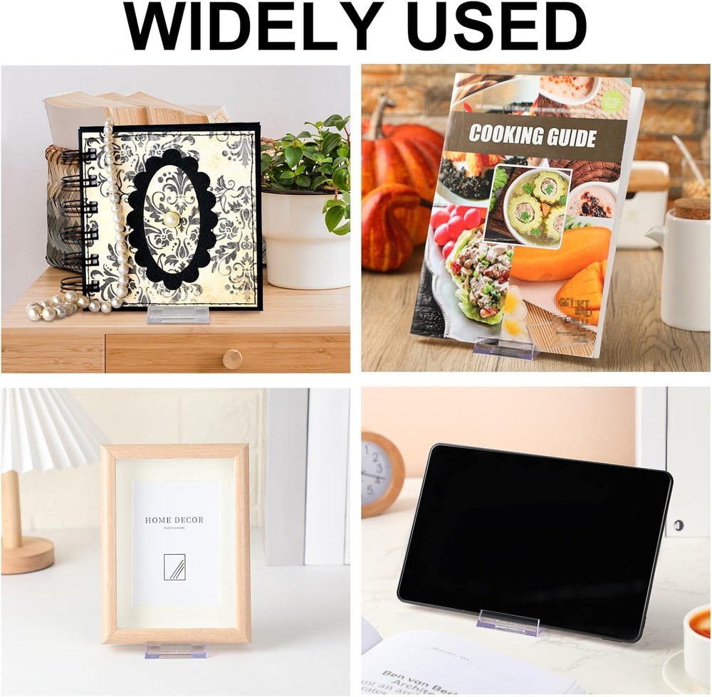 12 Pack Acrylic Book Stand for Display Adjustable Clear clear