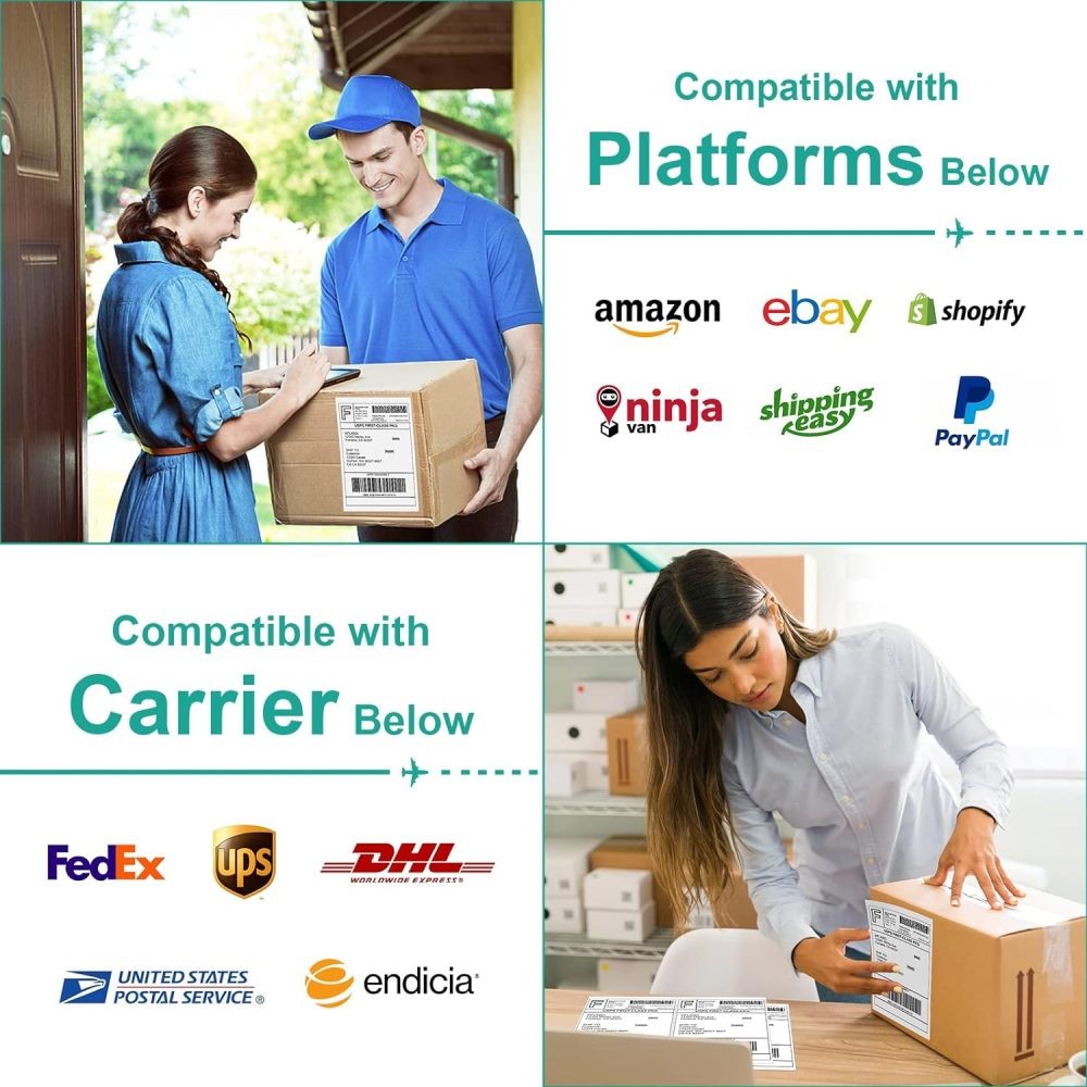 Premium 8.5x5.5 Half Sheet Shipping Labels 2 per Sheet Matte White Self Adhesive