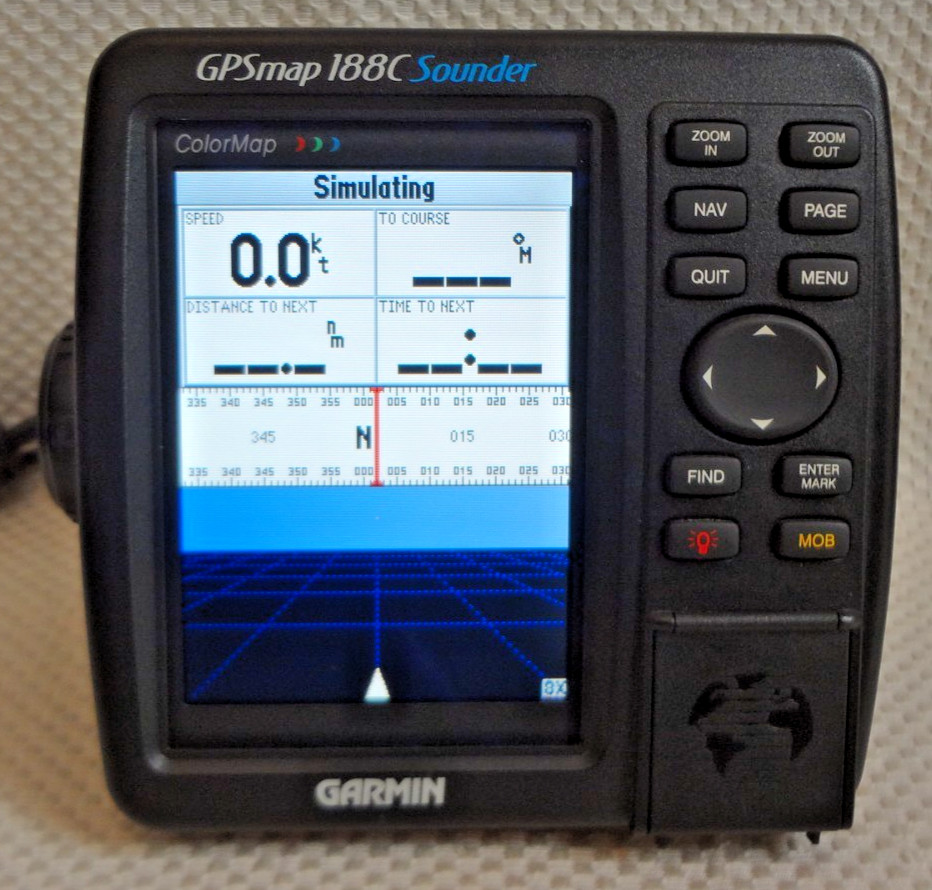 GARMIN GPSMAP 188C SOUNDER CHART PLOTTER FISHFINDER GPS w/ POWER KNOBS COVER