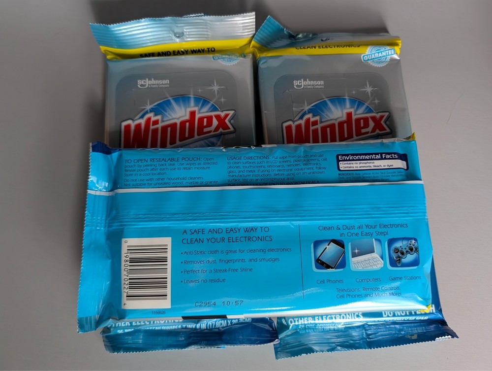 Windex Electronics Cleaner Wipes 25 Count 3-Pack Bundle 75 Wipes Total New