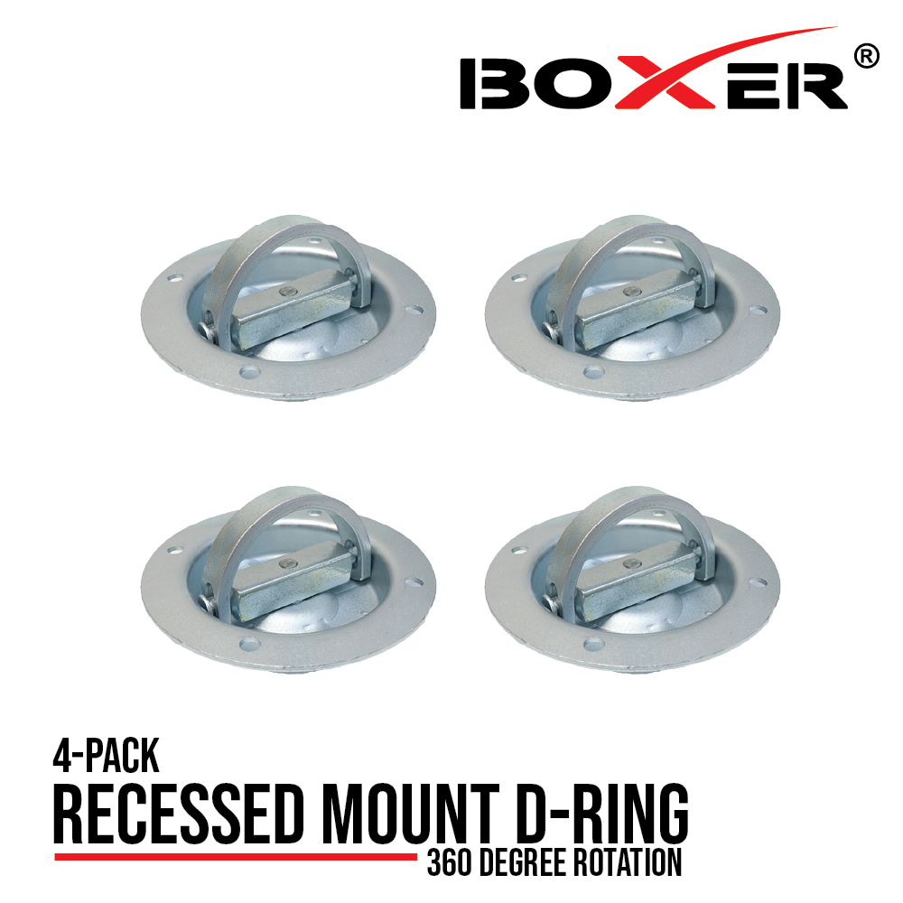 Boxer 4 Pack Recessed D Ring 360 Degree Rotating Pan Fitting Mount