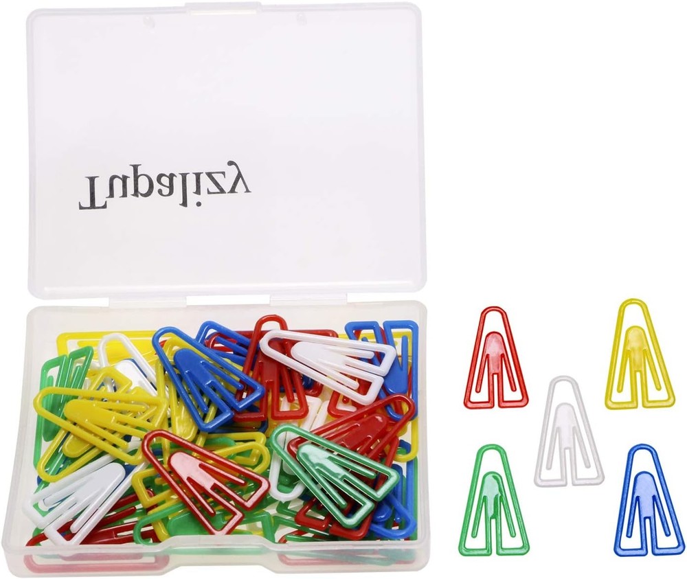 Small Creative Plastic Triangle Paper Clips Holder Cute