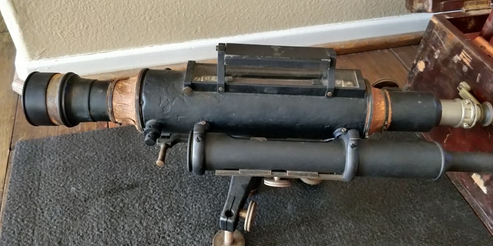 1900s Fauth & Co. Dumpy Level in wood case Surveying Equipment