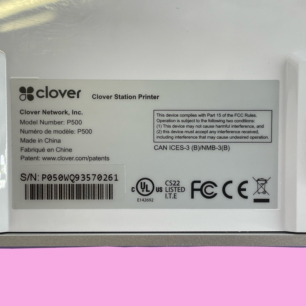 Clover Station P500 Receipt Printer - White #PF9523