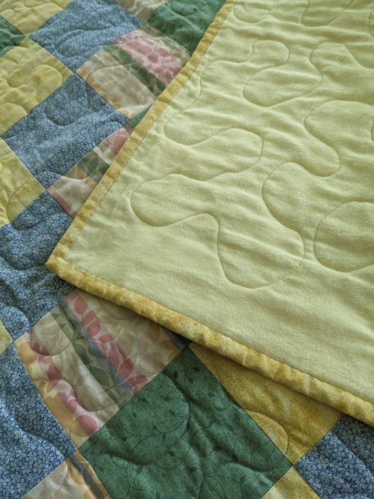 Spring Quilt Handmade 104" X 72" Patchwork With Sham Thin Lightweight Stunning