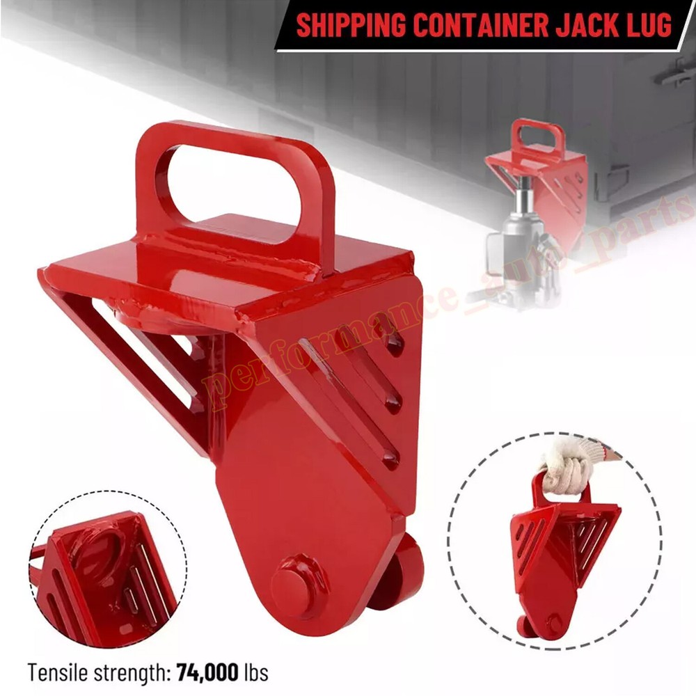 Shipping Container Jack Lug, with Handle, Red Jack Leveling Attachment 74000lbs