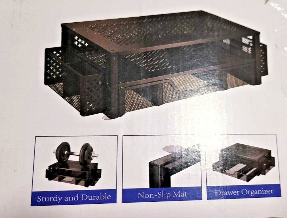 Monitor Stand Riser / Computer Desk Organizer Mesh Black w/drawer / New in box