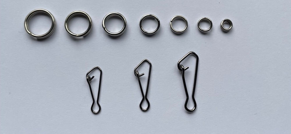 Mega Lure Fishing Connector Pk 7 Sizes Split Ring - 3 Sizes Link Connector + Box