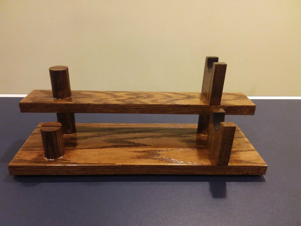 BOWIE-SMALL SWORD KNIFE DISPLAY STAND (DARK WALNUT)