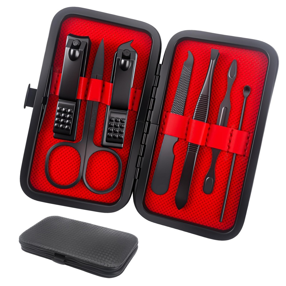 Manicure Set Stocking Stuffers for Men, Easter Basket Black