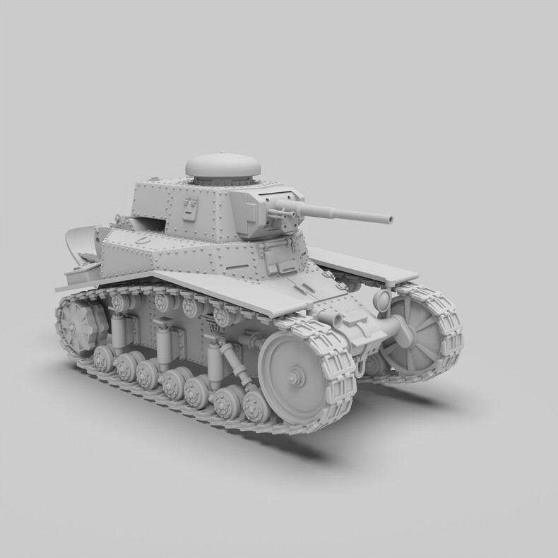 3D printed 1/72/87 Soviet T-18M Light Tank model unpainted kit