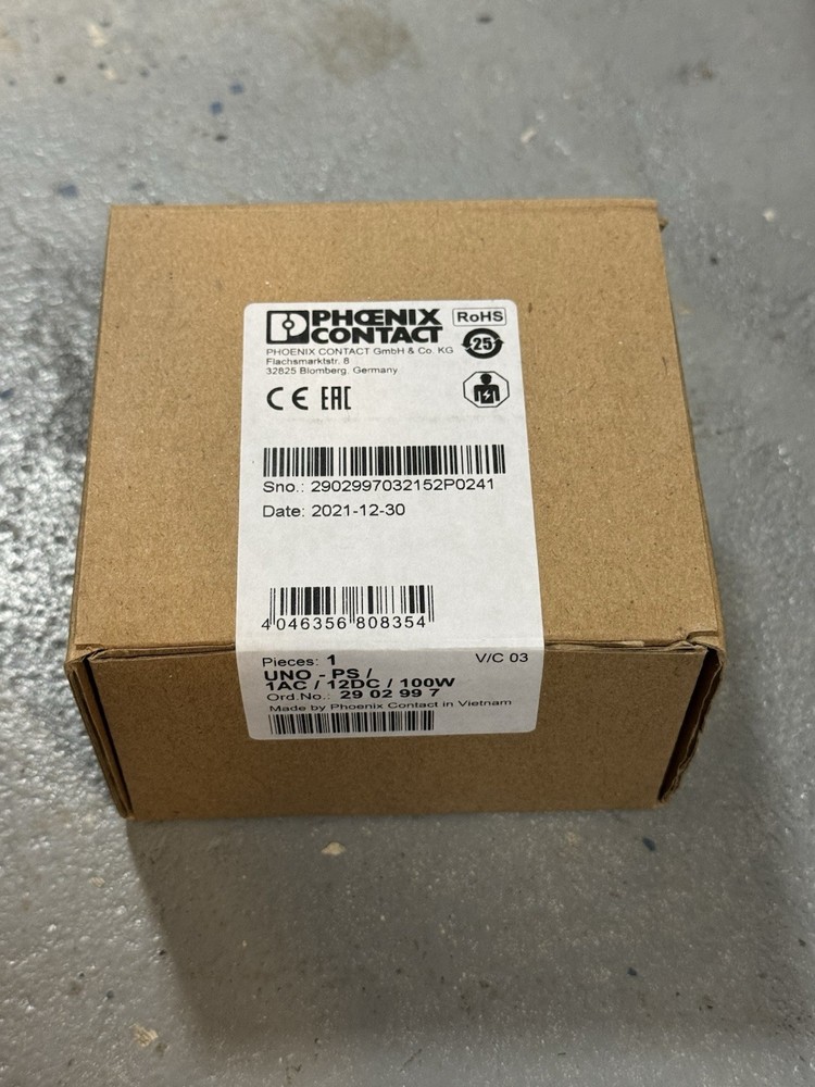 Pheonix Contact 2902997 Power Supply - UNO-PS/1AC/12DC/100W
