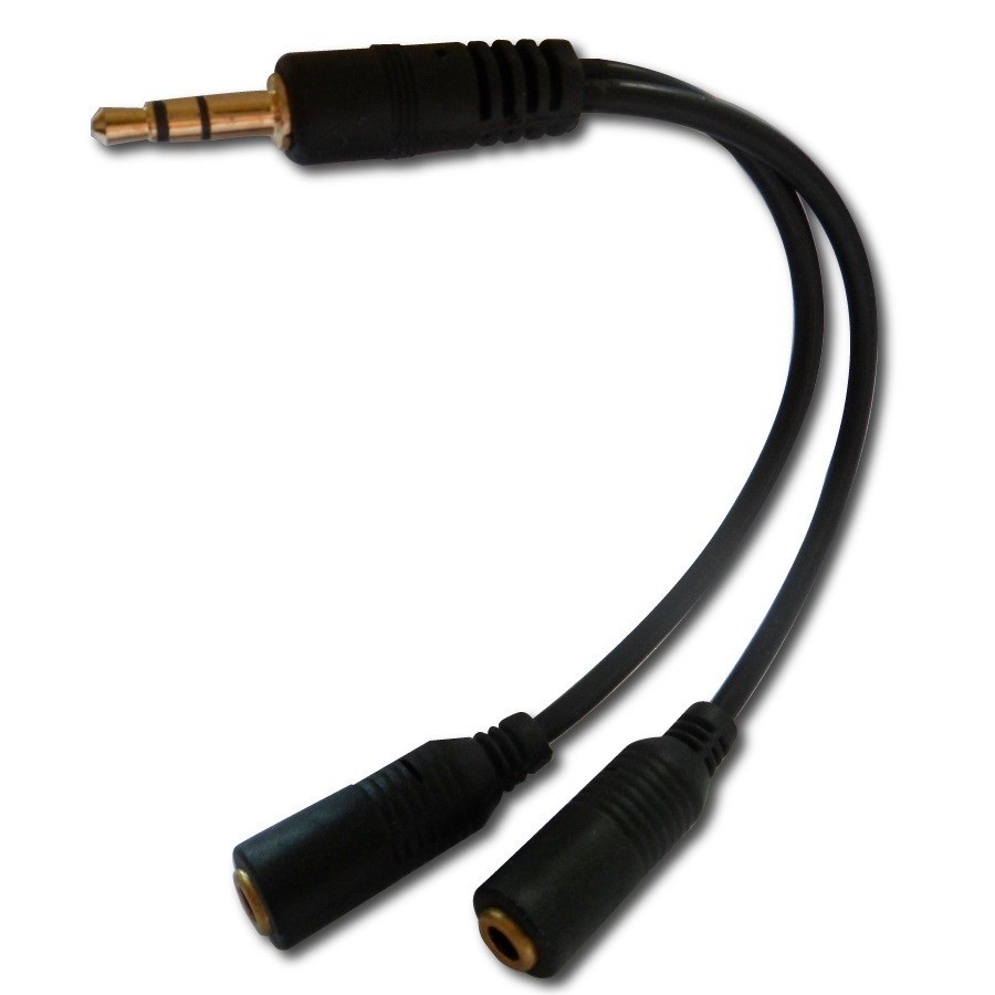 Axcel Electronics Model #: AXC-HSS-B  1-Output Black 3.5mm Headphone Splitter