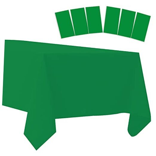 Pack Plastic Tablecloths Disposable Table Covers Plastic Table Cloths 6 Green