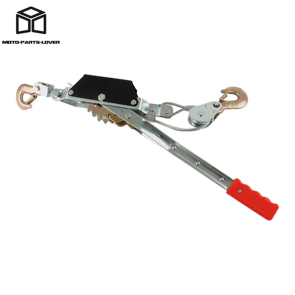 Come Along 2 Ton Winch Ratchet Dual Gear Power Puller w/2 Hooks Steel Cable