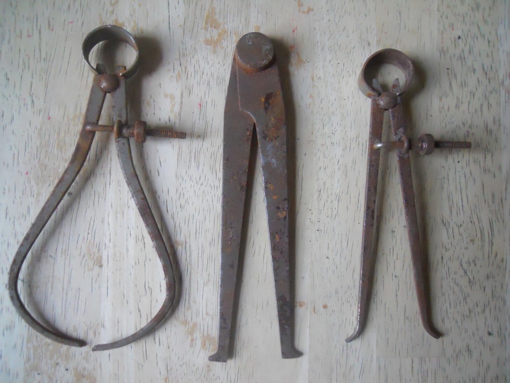 3 antique Architecture Engineering Metal Drafting Tools